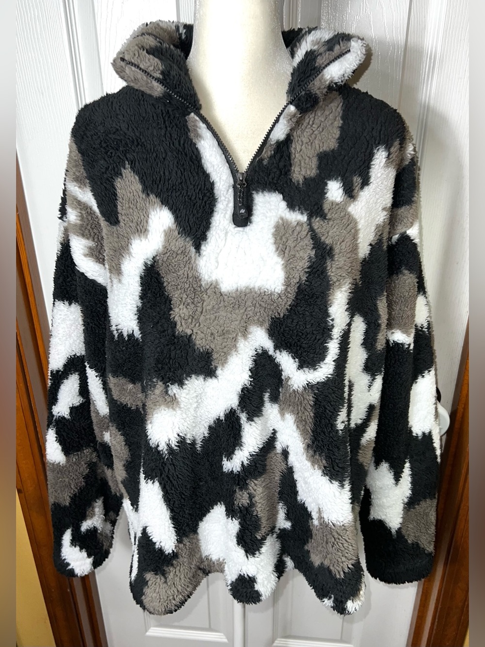 Eddie Bauer Fleece Jacket Sherpa Jacket Camo Camouflage Pullover Women’s L